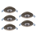 Eglo - Confezione da 5 faretti da incasso LED/4,9W/230V 2700/4000/6500K Ø 9 cm cromo opaco