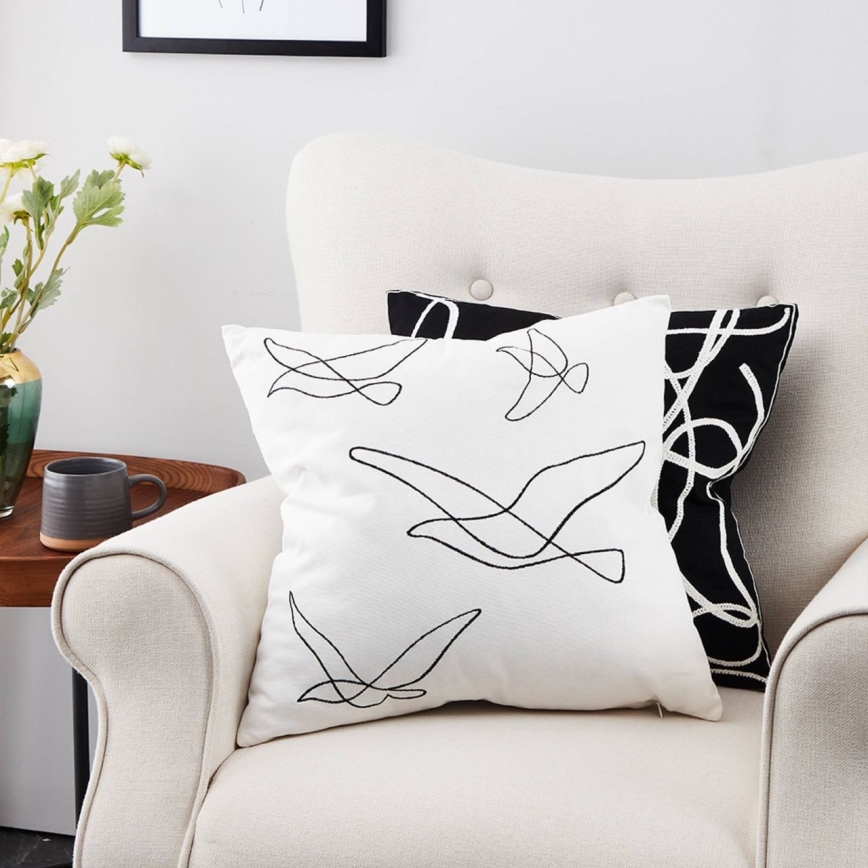 Eglo - Cuscino decorativo 45x45 cm bianco/nero