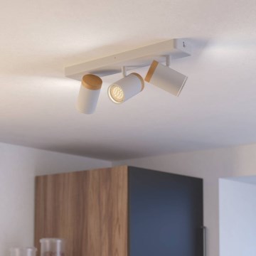 Eglo - Faretto da bagno 3xGU10/3W/230V IP44 bianco/beige