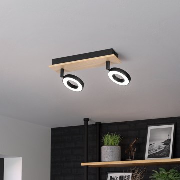 Eglo - Faretto LED 2xLED/4,2W/230V nero/marrone