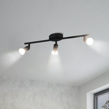 Eglo - Faretto LED 3xGU10/2,8W/230V 3000K nero