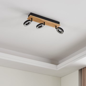 Eglo - Faretto LED 3xLED/4,2W/230V nero/marrone