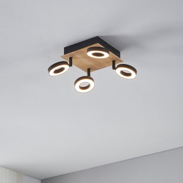 Eglo - Faretto LED 4xLED/4,2W/230V nero/marrone