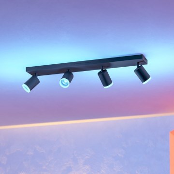 Eglo - Faretto LED RGBW dimmerabile 4xLED/3,7W/230V 2700-6500K nero