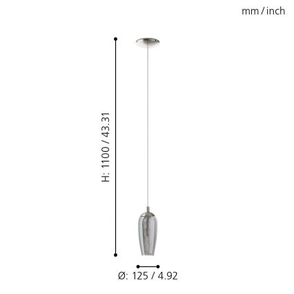 Eglo - Paralume di ricambio per lampadario FARSALA G9 grigio