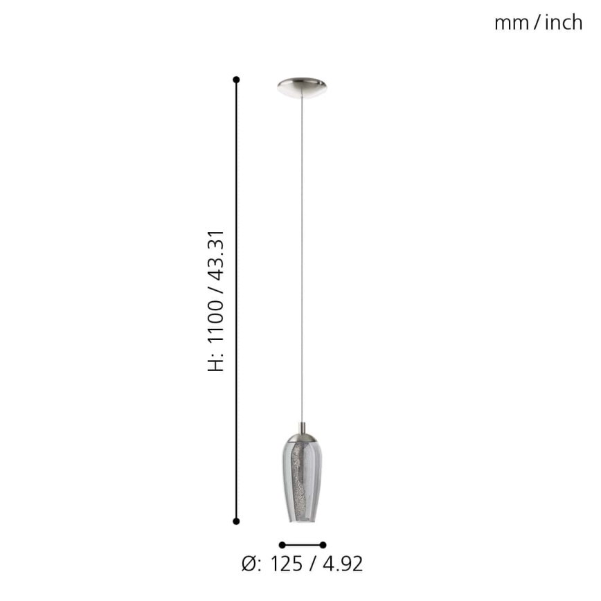 Eglo - Paralume di ricambio per lampadario FARSALA G9 grigio