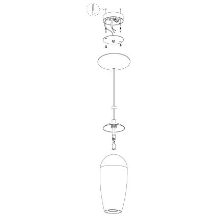 Eglo - Paralume di ricambio per lampadario FARSALA G9 grigio