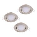Eglo - KIT 3x Lampada LED da incasso MUNIZ 1xLED/6W/230V