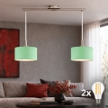 Eglo - Lampada a sospensione LED su cavo TUNJA 2xE27/60W/230V cromo opaco/verde
