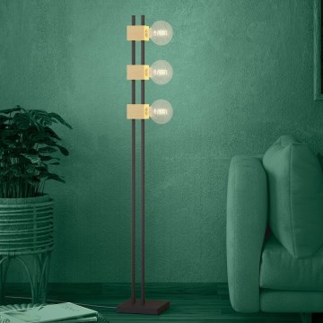 Eglo - Lampada con piedistallo 3xE27/40W/230V nero/marrone