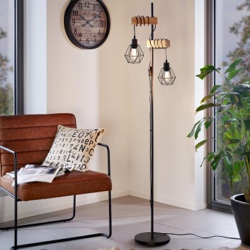 Eglo - Lampada con piedistallo TOWNSHEND 2xE27/60W/230V - FSC certificato