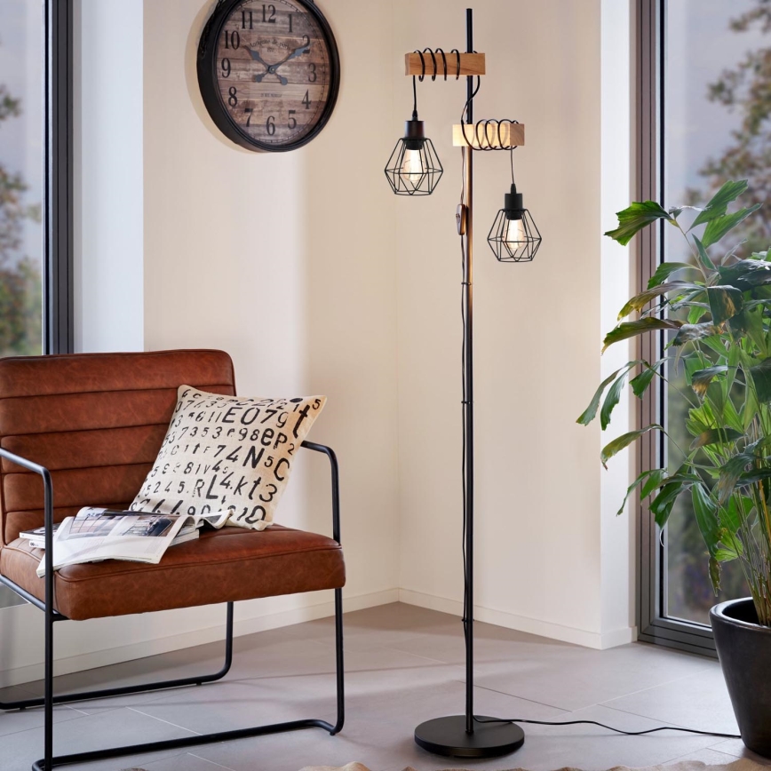 Eglo - Lampada con piedistallo TOWNSHEND 2xE27/60W/230V
