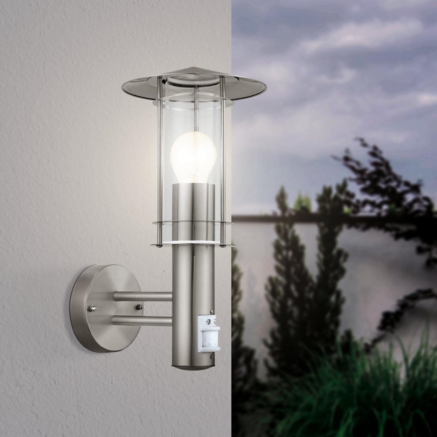 EGLO - Lampada da muro con sensore esterno 1xE27/60W/230V IP44