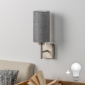 Eglo - Lampada da parete LED TUNJA 1xE27/60W/230V cromo opaco/grigio
