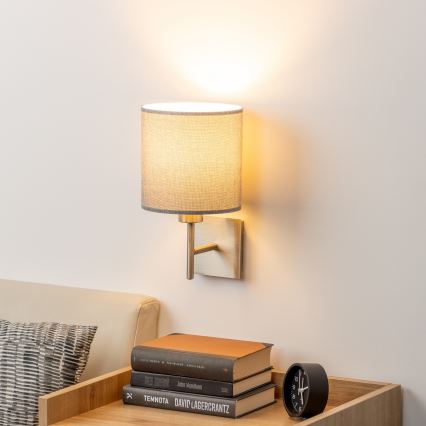 Eglo - Lampada da parete LED TUNJA 1xE27/60W/230V cromo opaco/grigio