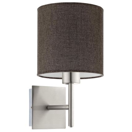 Eglo - LED Lampada da parete TUNJA 1xE27/60W/230V cromo opaco/marrone
