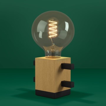 Eglo - Lampada da tavolo 1xE27/40W/230V nero/marrone