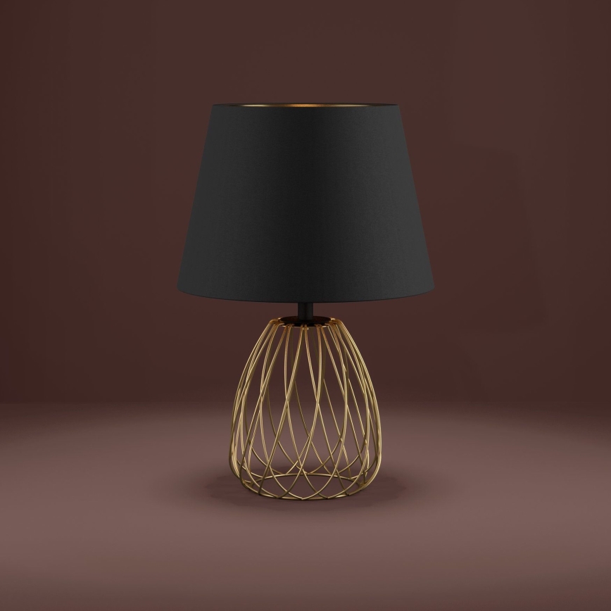 Eglo - Lampada da tavolo 1xE27/40W/230V nero/oro
