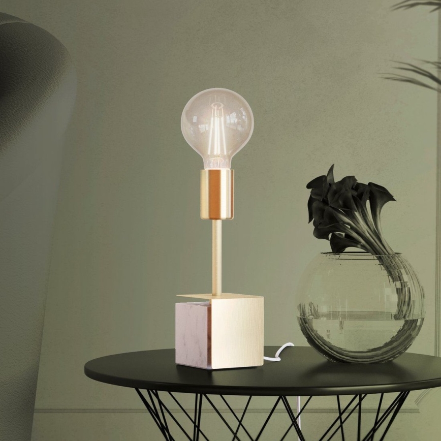Eglo - Lampada da tavolo 1xE27/40W/230V oro/bianco marmo