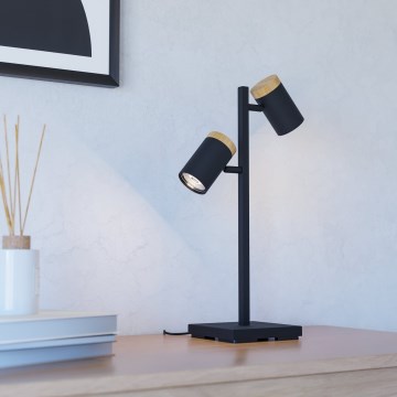 Eglo - Lampada da tavolo LED 2xGU10/4,5W/230V 3000K nero/marrone