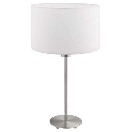 Eglo - Lampada da tavolo LED TUNJA 1xE27/60W/230V 38,5 cm cromo opaco/bianco