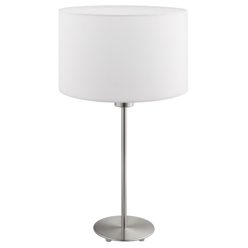 Eglo - Lampada da tavolo LED TUNJA 1xE27/60W/230V 38,5 cm cromo opaco/bianco