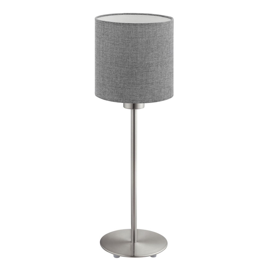 Eglo - Lampada da tavolo LED TUNJA 1xE27/60W/230V 38,5 cm cromo opaco/grigio
