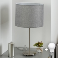 Eglo - Lampada da tavolo LED TUNJA 1xE27/60W/230V 38,5 cm cromo opaco/grigio