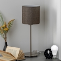 Eglo - Lampada da tavolo LED TUNJA 1xE27/60W/230V 38,5 cm cromo opaco/marrone