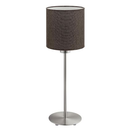 Eglo - Lampada da tavolo LED TUNJA 1xE27/60W/230V 38,5 cm cromo opaco/marrone
