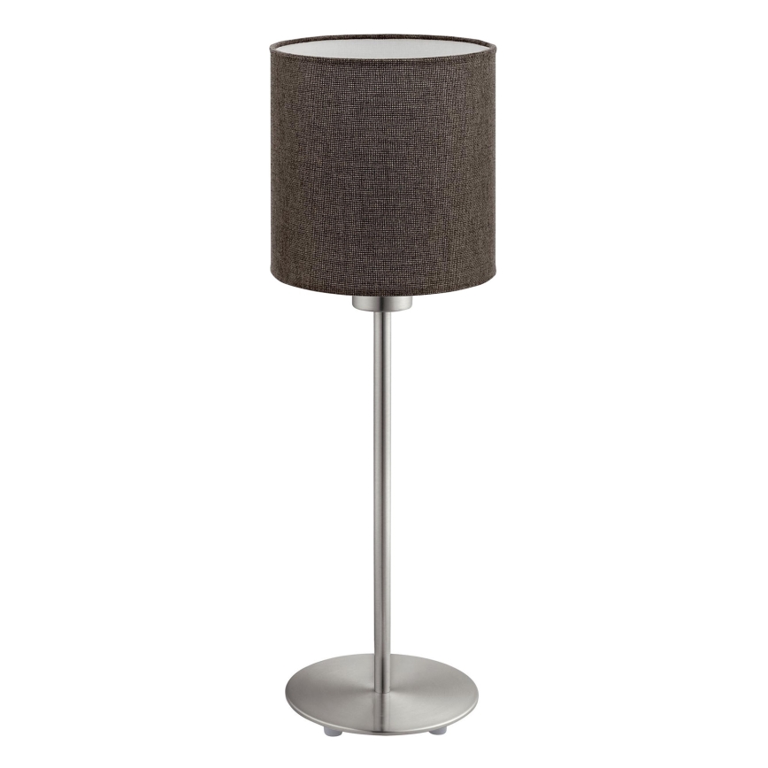 Eglo - Lampada da tavolo LED TUNJA 1xE27/60W/230V 38,5 cm cromo opaco/marrone