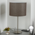 Eglo - Lampada da tavolo LED TUNJA 1xE27/60W/230V 38,5 cm cromo opaco/marrone
