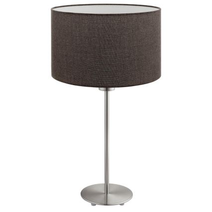 Eglo - Lampada da tavolo LED TUNJA 1xE27/60W/230V 38,5 cm cromo opaco/marrone
