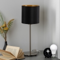 Eglo - Lampada da tavolo LED TUNJA 1xE27/60W/230V 38,5 cm cromo opaco/nero