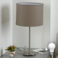 Eglo - Lampada da tavolo LED TUNJA 1xE27/60W/230V 38,5 cm cromo opaco/taupe