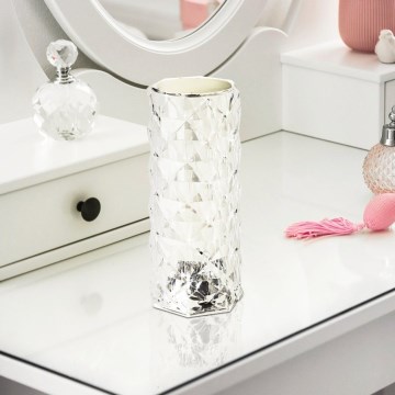 Eglo - Lampada da tavolo ricaricabile LED RGB, dimmerabile a sfioramento, 800 mAh, trasparente