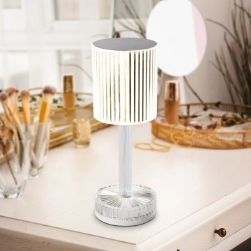 Eglo - Lampada da tavolo ricaricabile LED RGB dimmerabile LED/800 mAh trasparente