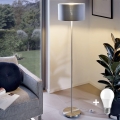 Eglo - Lampada da terra LED TUNJA 1xE27/60W/230V cromo opaco/grigio