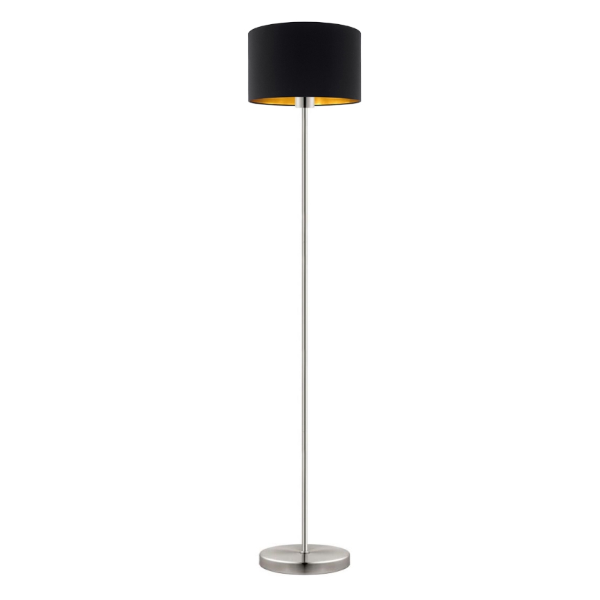 Eglo - Lampada da terra LED TUNJA 1xE27/60W/230V cromo opaco/nero