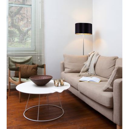 Eglo - Lampada da terra LED TUNJA 1xE27/60W/230V cromo opaco/nero