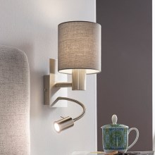 Eglo - Lampada LED da parete 1xE27/40W+LED/3,5W grigio