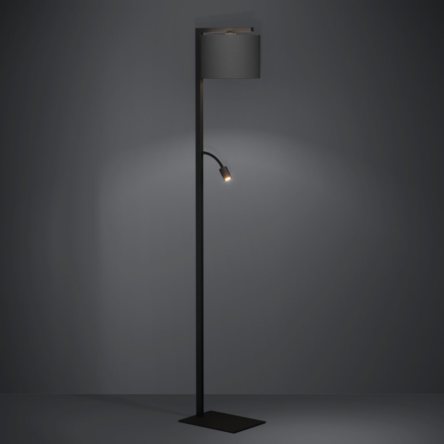 Eglo - Lampada LED da terra 1xE27/40W/230V + LED/3,8W 3000K nero