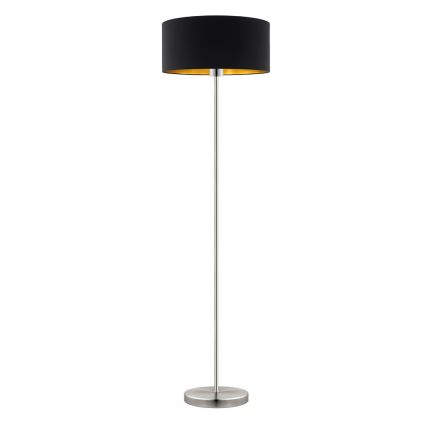 Eglo - Lampada LED da terra TUNJA 1xE27/60W/230V cromo opaco/nero