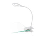 Eglo - Lampada LED dimmerabile ricaricabile a sfioramento con clip, LED/3,2W/5V 500 mAh, bianco