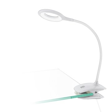 Eglo - Lampada LED dimmerabile ricaricabile a sfioramento con clip, LED/3,2W/5V 500 mAh, bianco