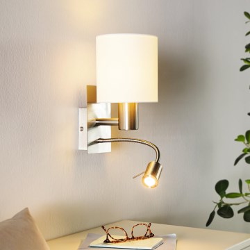 Eglo - Lampada LED flessibile 1xE27/40W+LED/3,8W bianco