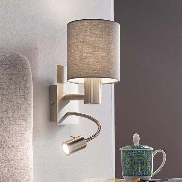 Eglo - Lampada LED flessibile 1xE27/40W+LED/3,8W grigio