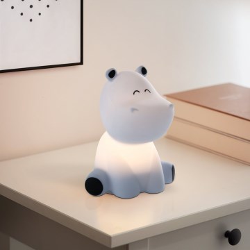 Eglo - Lampada notturna per bambini LED RGBW ricaricabile a sfioramento LED/5W/5V 1200 mAh ippopotamo