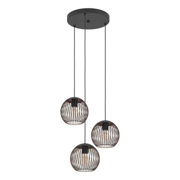 Eglo - Lampadario a cavo 3xE27/60W/230V nero