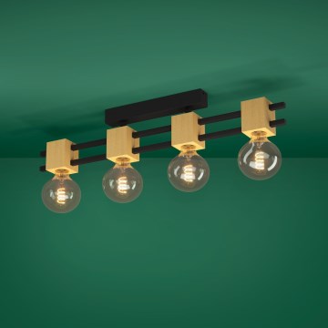 Eglo - Lampadario a plafone 4xE27/40W/230V nero/marrone
